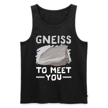 Gneiss to get to know Geology Stone collecting - Men's Premium Organic Tank Top - black - Front - Michal (187cm)