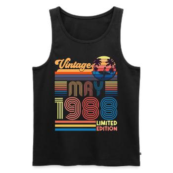 Geboren Mai 1988 Geburtstagsgeschenk Mai 1988, MAI, Mai - Männer Premium Bio Tank Top - Schwarz - Vorne - Michal (187cm)