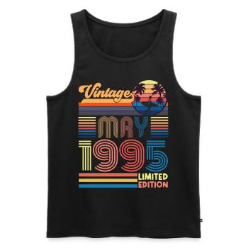 Geboren Mai 1995 Geburtstagsgeschenk Mai 1995, MAI, Mai - Männer Premium Bio Tank Top - Schwarz - Vorne - Michal (187cm)