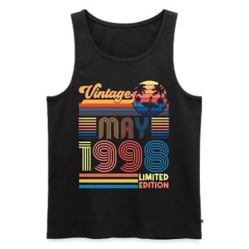 Geboren Mai 1998 Geburtstagsgeschenk Mai 1998, MAI, Mai - Männer Premium Bio Tank Top - Schwarz - Vorne - Michal (187cm)