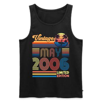 Geboren Mai 2006 Geburtstagsgeschenk Mai 2006, MAI, Mai - Männer Premium Bio Tank Top - Schwarz - Vorne - Michal (187cm)
