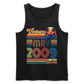 Geboren Mai 2009 Geburtstagsgeschenk Mai 2009, MAI, Mai - Männer Premium Bio Tank Top - Schwarz - Vorne - Michal (187cm)