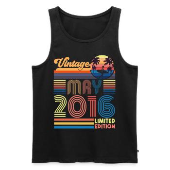 Geboren Mai 2016 Geburtstagsgeschenk Mai 2016, MAI, Mai - Männer Premium Bio Tank Top - Schwarz - Vorne - Michal (187cm)