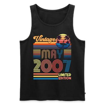 Geboren Mai 2007 Geburtstagsgeschenk Mai 2007, MAI, Mai - Männer Premium Bio Tank Top - Schwarz - Vorne - Michal (187cm)