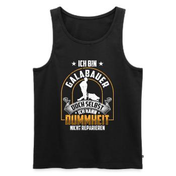 Galabauer nicht reparieren Landschaftsbauer - Männer Premium Bio Tank Top - Schwarz - Vorne - Michal (187cm)