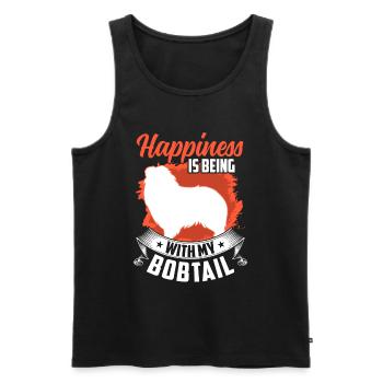 Bobtail makes you happy Old English Shepherd - Men's Premium Organic Tank Top - black - Front - Michal (187cm)
