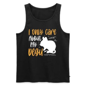 Interessiere mich nur für Degu Stauchratte - Männer Premium Bio Tank Top - Schwarz - Vorne - AI Model Male 178 light (178cm)
