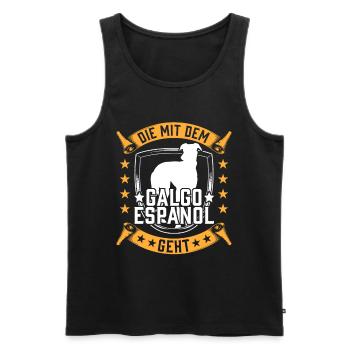 Die mit dem Galgo Espanol Spanischer Windhund - Männer Premium Bio Tank Top - Schwarz - Vorne - Michal (187cm)