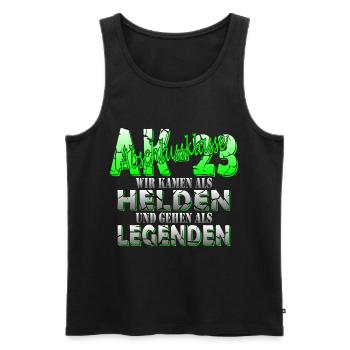 High School Graduation 2023 Saying Gift Graduation Ceremony - Men's Premium Organic Tank Top - black - Front - AI Model Male 178 light (178cm)