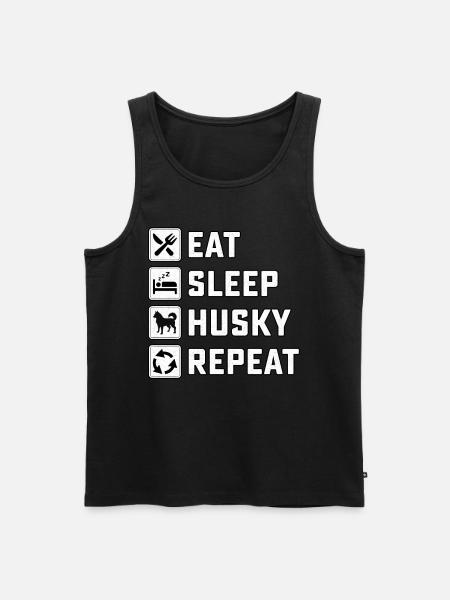 Eat sleep husky repeat - Men's Premium Organic Tank Top - black