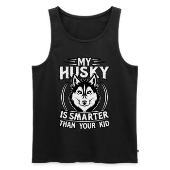 Mon husky est plus intelligent que votre enfant - Débardeur bio Premium Homme - noir - Devant - Michal (187cm)