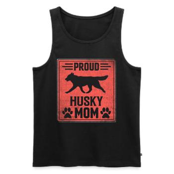 Fière maman Husky - Débardeur bio Premium Homme - noir - Devant - Michal (187cm)