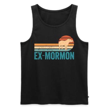 Ex Mormon Tapir Cheval LDS Rétro Exmo - Débardeur bio Premium Homme - noir - Devant - Michal (187cm)