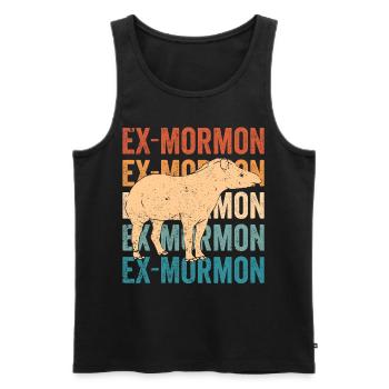 Ex Mormon Tapir Cheval LDS Rétro Exmo - Débardeur bio Premium Homme - noir - Devant - Michal (187cm)