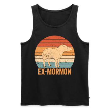 Ex Mormon Tapir Cheval LDS Rétro Exmo - Débardeur bio Premium Homme - noir - Devant - Michal (187cm)