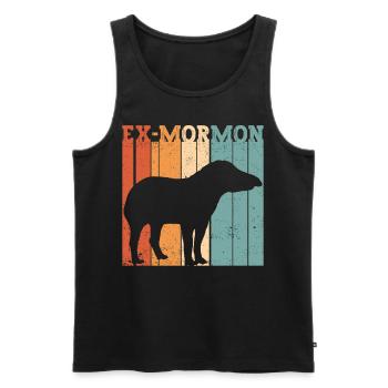 Ex Mormon Tapir Cheval LDS Rétro Exmo - Débardeur bio Premium Homme - noir - Devant - Michal (187cm)