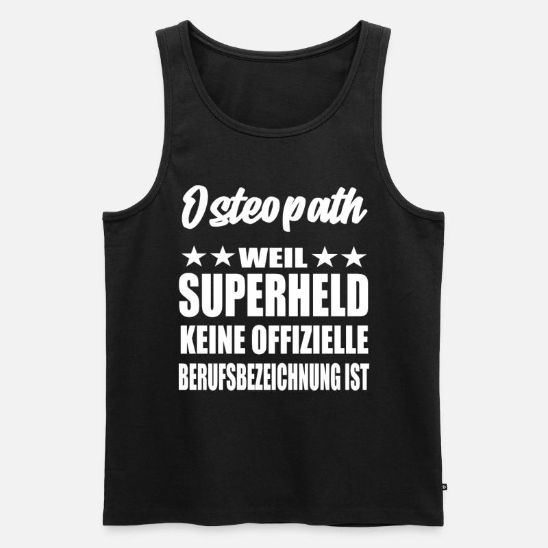 Osteopath Superheld Spruch - Männer Premium Bio Tank Top - Schwarz