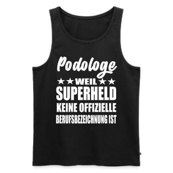 Podologe Superheld Spruch - Männer Premium Bio Tank Top - Schwarz - Vorne - Michal (187cm)