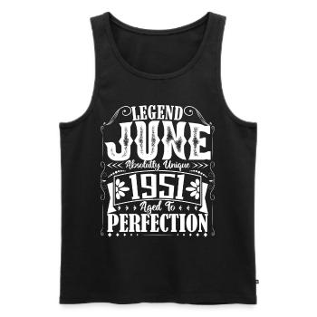 June 1951. Birthday June 1951 Gift June 1951 - Men's Premium Organic Tank Top - black - Front - Michal (187cm)