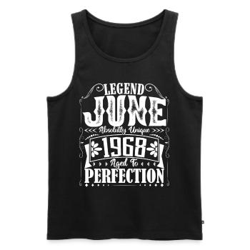 Juni 1968. Geburtstag Juni 1968 Geschenk Juni 1968 - Männer Premium Bio Tank Top - Schwarz - Vorne - Michal (187cm)