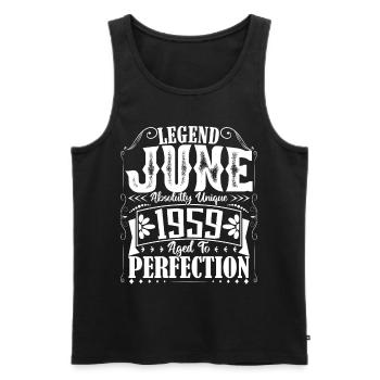 Juni 1959. Geburtstag Juni 1959 Geschenk Juni 1959 - Männer Premium Bio Tank Top - Schwarz - Vorne - Michal (187cm)
