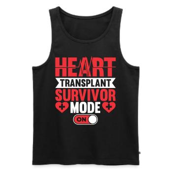 Transplantation cardiaque Chirurgie cardiaque Chirurgie cardiaque Chirurgie cardiaque Bypass - Débardeur bio Premium Homme - noir - Devant - AI Model Male 178 light (178cm)