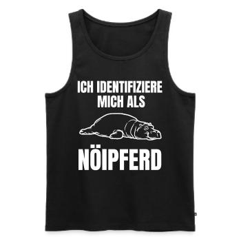 Gelangweiltes Nilpferd / Nölpferd / Keinen Bock - Männer Premium Bio Tank Top - Schwarz - Vorne - Michal (187cm)