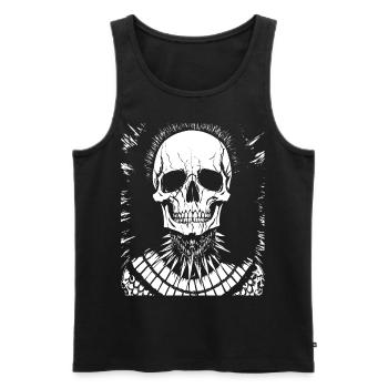 Horror Fan Totenkopf mit Irokesenschnitt Verrückter Punkrocker Wortspiel - Männer Premium Bio Tank Top - Schwarz - Vorne - Michal (187cm)