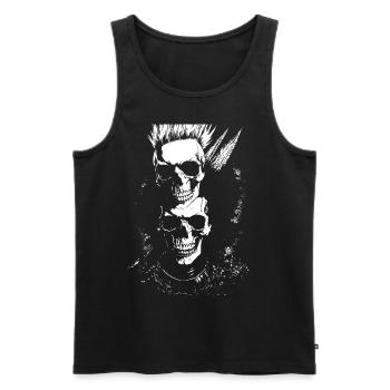 Punkrock Fan Skull with Mohawk Crazy Antisocial P - Men's Premium Organic Tank Top - black - Front - AI Model Male 178 light (178cm)