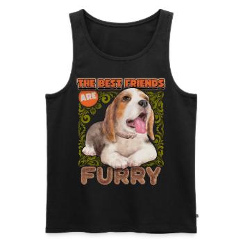 Beagle-Hund, Beagle-Welpe, vintage Aquarell Spruch - Männer Premium Bio Tank Top - Schwarz - Vorne - AI Model Male 178 light (178cm)
