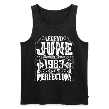 Juni 1983. Geburtstag Juni 1983 Geschenk Juni 1983 - Männer Premium Bio Tank Top - Schwarz - Vorne - Michal (187cm)
