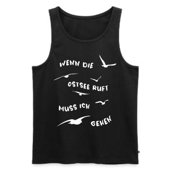 Wenn die Ostsee ruft muss ich gehen - Männer Premium Bio Tank Top - Schwarz - Vorne - Michal (187cm)