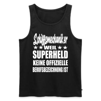 Schiffsmechaiker Superheld Spruch - Männer Premium Bio Tank Top - Schwarz - Vorne - AI Model Male 178 light (178cm)