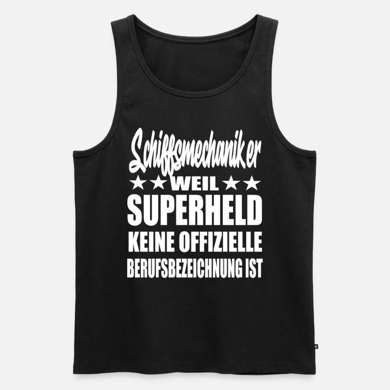 Schiffsmechaiker Superheld Spruch - Männer Premium Bio Tank Top - Schwarz