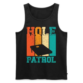 Funny Cornhole Corn Hole Retro - Men's Premium Organic Tank Top - black - Front - Michal (187cm)