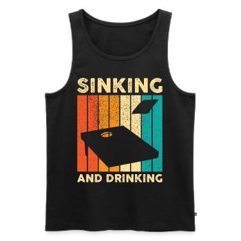 Lustiges Cornhole Corn Hole Retro - Männer Premium Bio Tank Top - Schwarz - Vorne - AI Model Male 178 light (178cm)
