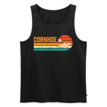 Funny Cornhole Corn Hole Retro - Men's Premium Organic Tank Top - black - Front - Michal (187cm)