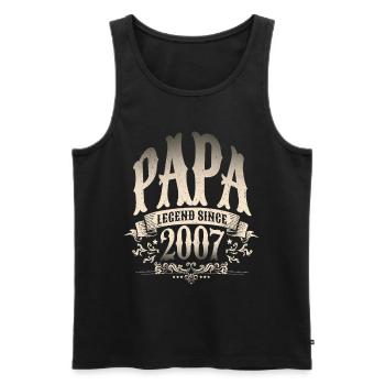 Papa Legend depuis 2007 Cadeau pour les pères fiers - Débardeur bio Premium Homme - noir - Devant - Michal (187cm)