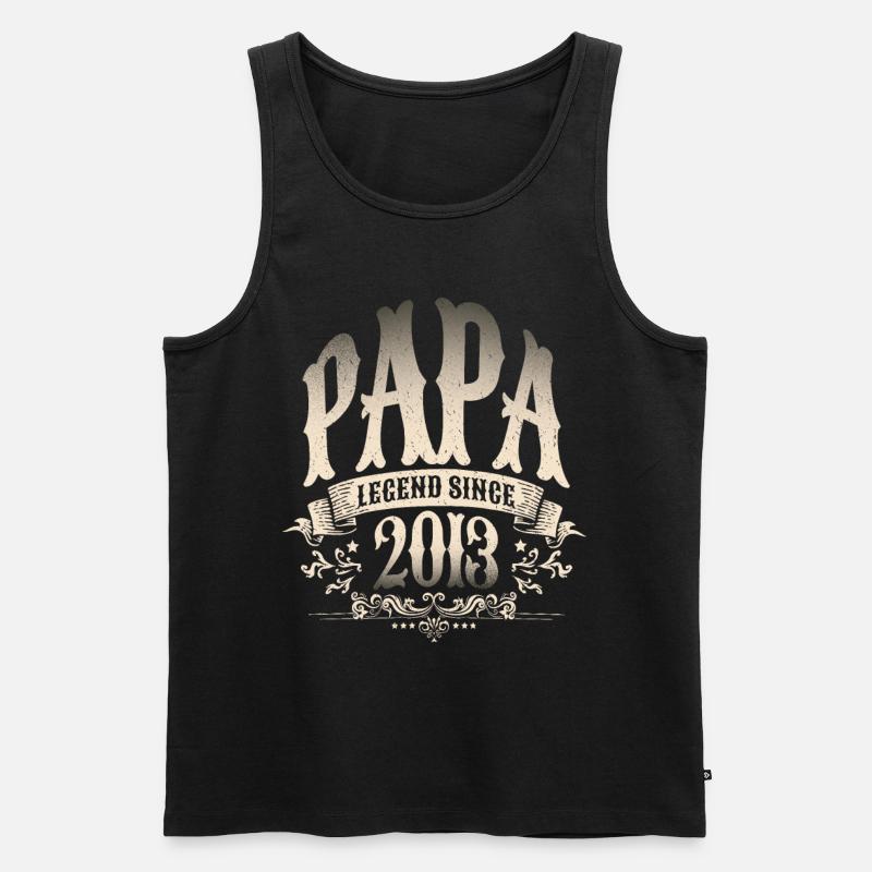 Papa Legend dal 2013 regalo per padri orgogliosi - Canottiera ecologica premium da uomo - nero