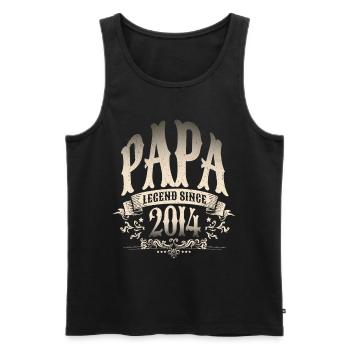 Papa Legend depuis 2014 Cadeau pour les pères fiers - Débardeur bio Premium Homme - noir - Devant - Michal (187cm)