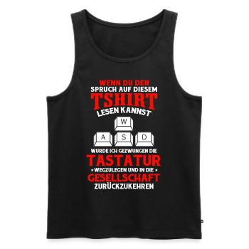 Zocken - Männer Premium Bio Tank Top - Schwarz - Vorne - AI Model Male 178 light (178cm)