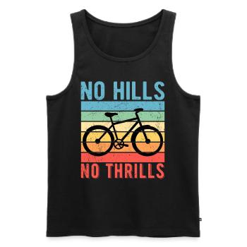 Vélo cycliste Pas de collines Pas de sensations fortes - Débardeur bio Premium Homme - noir - Devant - AI Model Male 178 light (178cm)