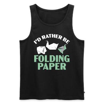 I'd Rather Fold Paper Origami Japanese - Men's Premium Organic Tank Top - black - Front - AI Model Male 178 light (178cm)