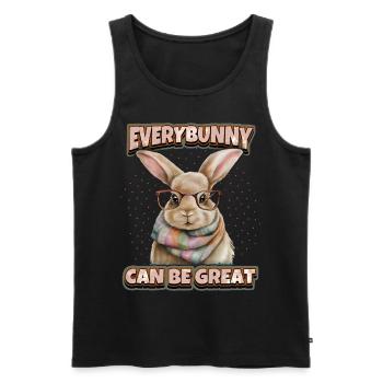 Rabbit Rabbit Kawaii Illustration Funny Saying - Men's Premium Organic Tank Top - black - Front - AI Model Male 178 light (178cm)