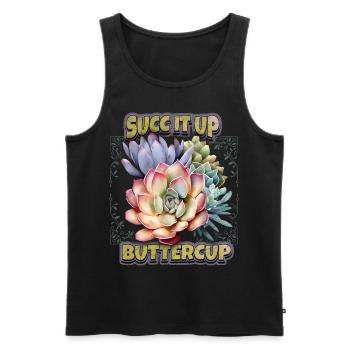 Succulentes vintage illustration disant cactus - Débardeur bio Premium Homme - noir - Devant - Michal (187cm)