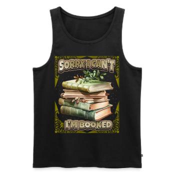 Books, funny saying for bookworm bookworm bookworm - Men's Premium Organic Tank Top - black - Front - Michal (187cm)