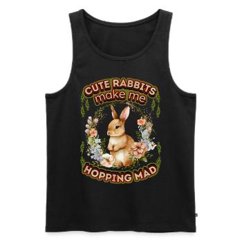 Lapin lapin drôle dicton dans le style vintage - Débardeur bio Premium Homme - noir - Devant - Michal (187cm)