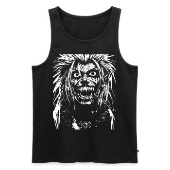 Punkrock-Fan-Schädel mit Mohawk Crazy Antisocial P - Männer Premium Bio Tank Top - Schwarz - Vorne - AI Model Male 178 light (178cm)
