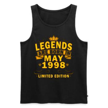 Mai 1998 Jubiläum Mai 1998 Schenkung 1998 - Männer Premium Bio Tank Top - Schwarz - Vorne - Michal (187cm)
