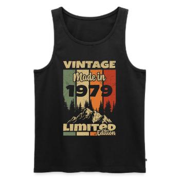 1979 Vintage Original 1979 Geburtstagsgeschenk - Männer Premium Bio Tank Top - Schwarz - Vorne - Michal (187cm)